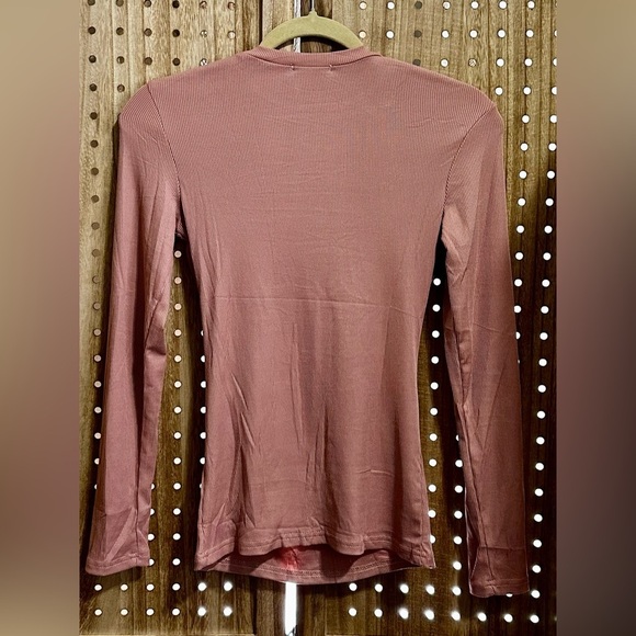 Long Sleeve Shirts Crew Stretch Fitted Ribbed Tops Basic Base Layer Thermal Tee - Picture 4 of 4